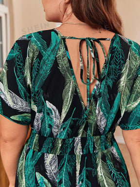 roupas plus size feminina, roupas femininas, looks plus size, looks elegantes plus size, Plus size roupas estampadas, plus size roupas femininas, Site de Roupa plus size feminina, Vestidos plus size plissados, Vestidos plus size manga curta, Vestidos plus size gola V, Vestido Estampa Tropical  Amarras Plus Size