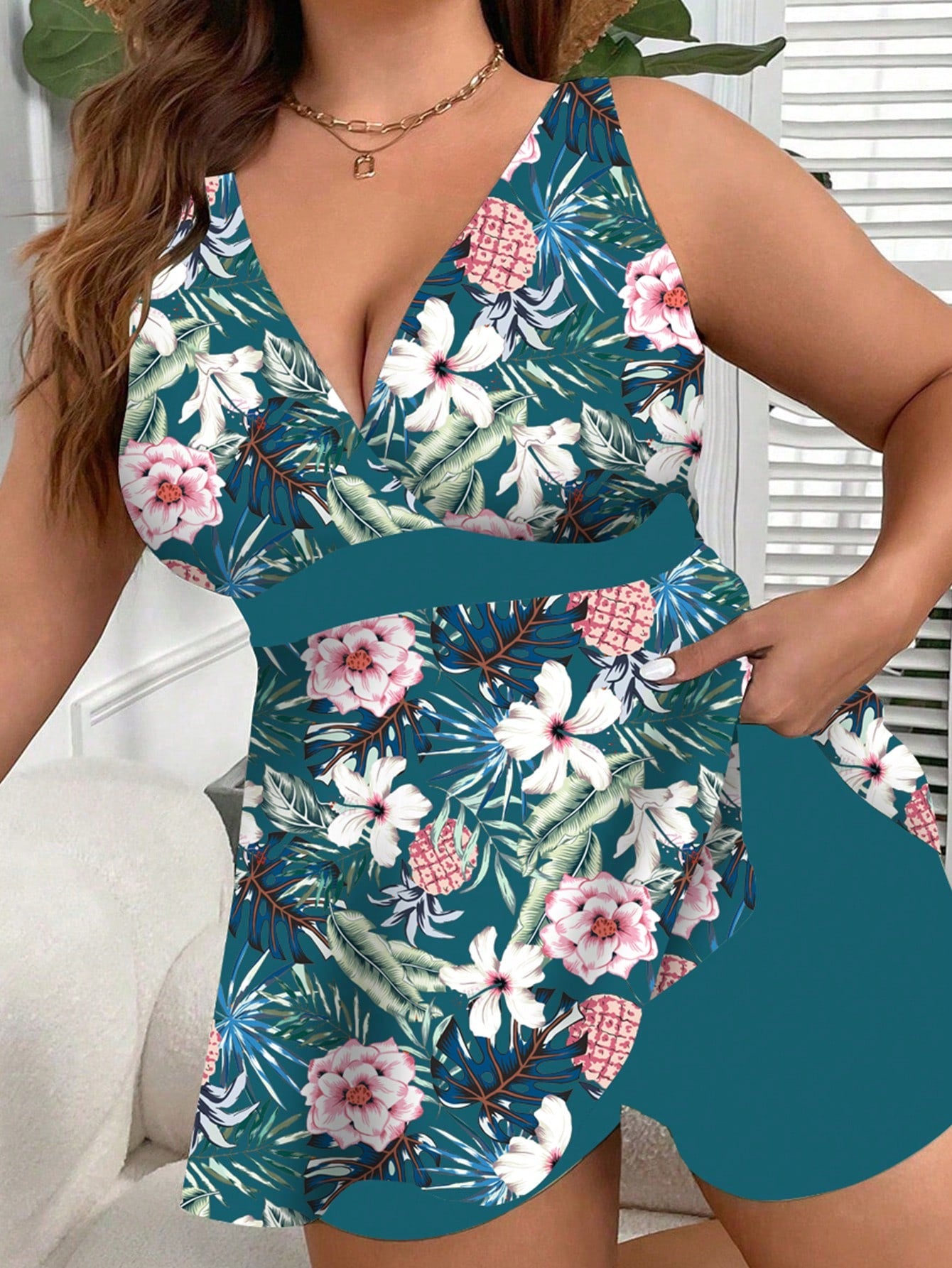 Conjunto Plus Size Tankini Halterneck Flores, Conjuntos kimono feminino, conjunto kimono feminino, kimono feminino, quimonos femininos, Conjunto feminino verão, Conjuntos femininos lisos, Kimonos lisos,  Kimono cor lisa,  Conjunto Kimono Plus Size liso,