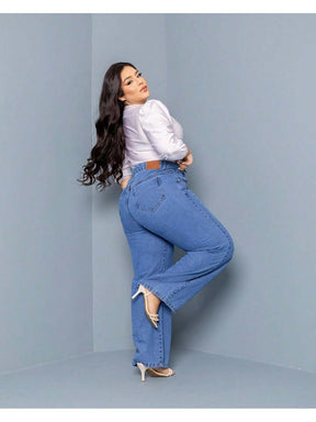 Calça Feminina Pantalona Jeans Liso Plus Size Calça Feminina Easywear Canelado Plus Size, calça feminina plus size bolso, calça jeans feminina plus size cintura alta, calça cintura baixa, calça jeans plus size, calça alfaiataria plus size, calça jeans feminina plus size, calças femininas plus size, calças femininas legging,