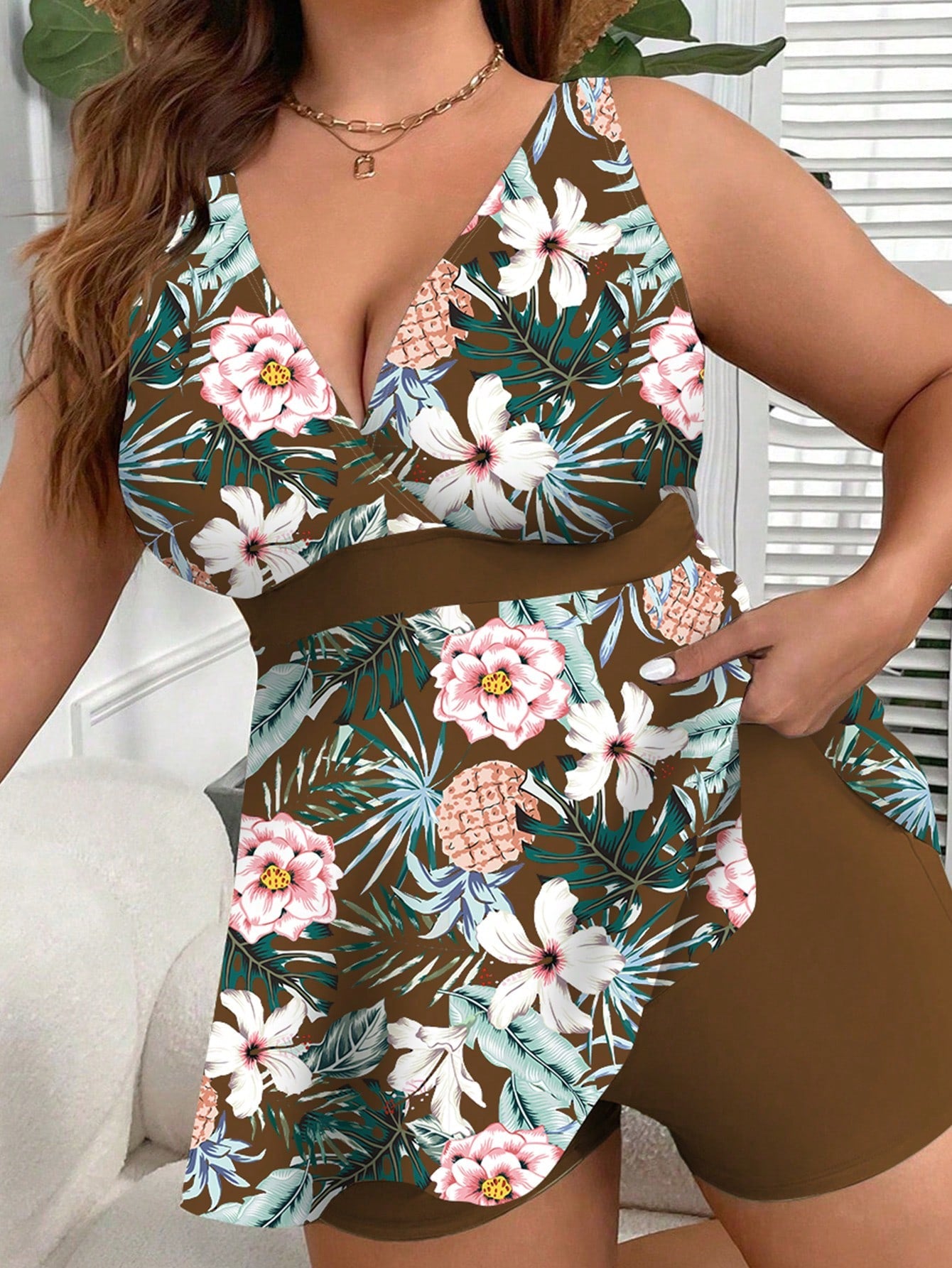 Conjunto Plus Size Tankini Halterneck Flores, Conjuntos kimono feminino, conjunto kimono feminino, kimono feminino, quimonos femininos, Conjunto feminino verão, Conjuntos femininos lisos, Kimonos lisos,  Kimono cor lisa,  Conjunto Kimono Plus Size liso,