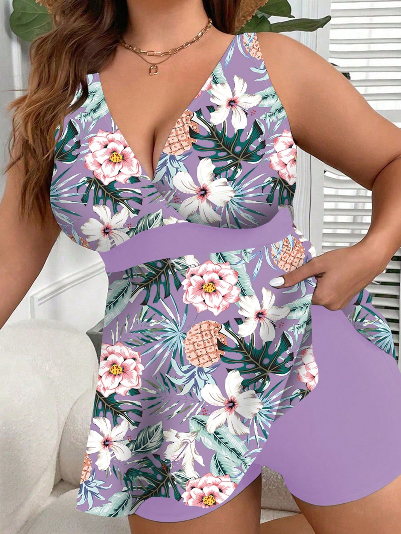 Conjunto Plus Size Tankini Halterneck Flores, Conjuntos kimono feminino, conjunto kimono feminino, kimono feminino, quimonos femininos, Conjunto feminino verão, Conjuntos femininos lisos, Kimonos lisos,  Kimono cor lisa,  Conjunto Kimono Plus Size liso,