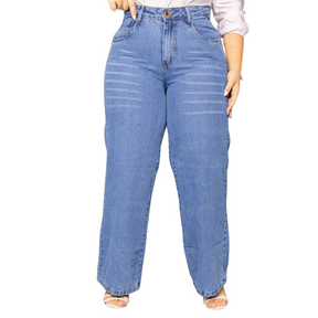 Calça Feminina Pantalona Jeans Liso Plus Size Calça Feminina Easywear Canelado Plus Size, calça feminina plus size bolso, calça jeans feminina plus size cintura alta, calça cintura baixa, calça jeans plus size, calça alfaiataria plus size, calça jeans feminina plus size, calças femininas plus size, calças femininas legging,