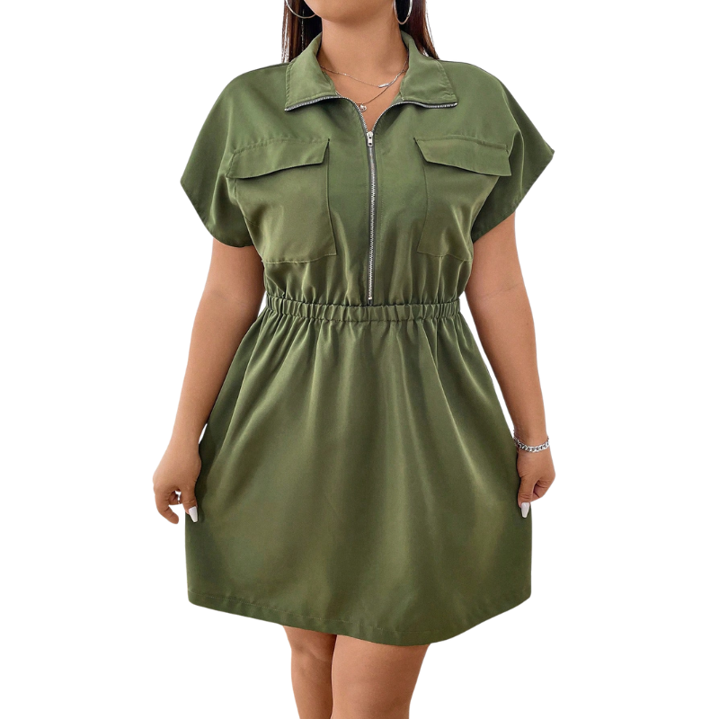 Vestido Cor Sólida Plus Size  Zíper Manga Morcego Elástico Cintura, Vestido Estampados Gola V Plus Size, Vestido Estampados Gola entalhada Plus Size, Vestido Feminino manga curta plus size, Vestido cor solida texturizado plus size, Vestido de alças plissado Plus Size, Vestidos plus size sem mangas, Vestidos plus size plissados, Vestidos plus size plissado, Vestidos plus size midi cor sólida,