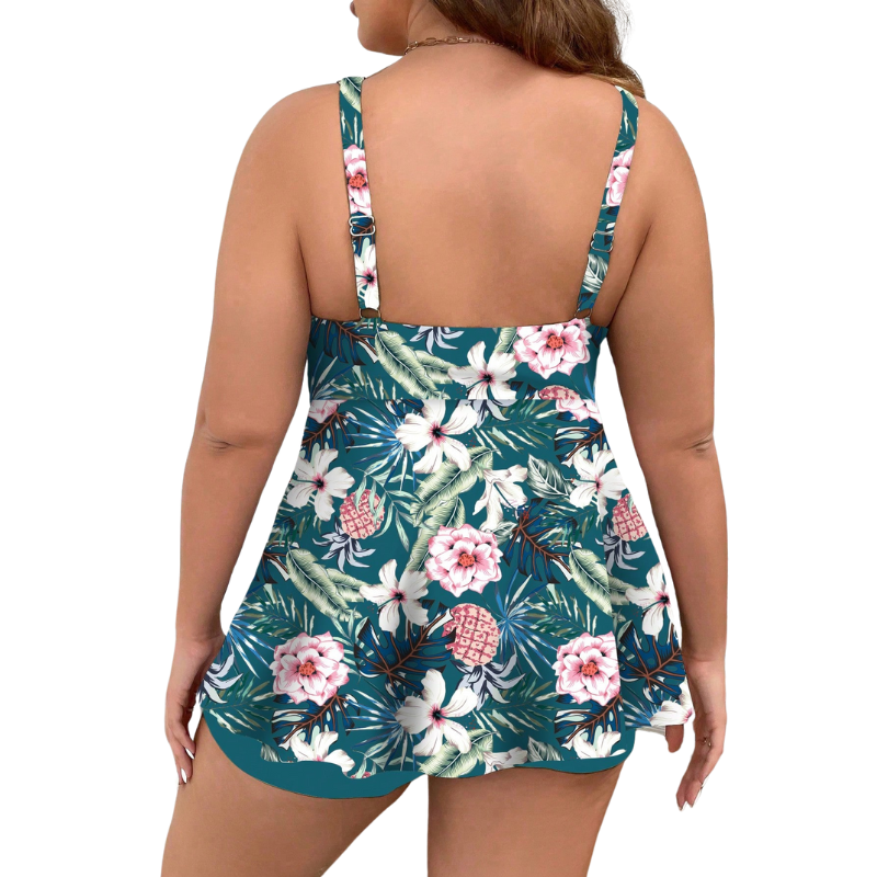 Conjunto Plus Size Tankini Halterneck Flores, Conjuntos kimono feminino, conjunto kimono feminino, kimono feminino, quimonos femininos, Conjunto feminino verão, Conjuntos femininos lisos, Kimonos lisos,  Kimono cor lisa,  Conjunto Kimono Plus Size liso,