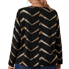 Camisa Chevron Manga Longa com Zíper Plus Size, Camisa Manga Comprida Lanterna Plus Size, camisas manga longa feminina, camisa de manga longa feminina,	 camisa feminina manga longa, camisa feminina manga longa branca,	 blusas manga longa plus size, blusas plus size manga longa, camisa manga longa feminina,