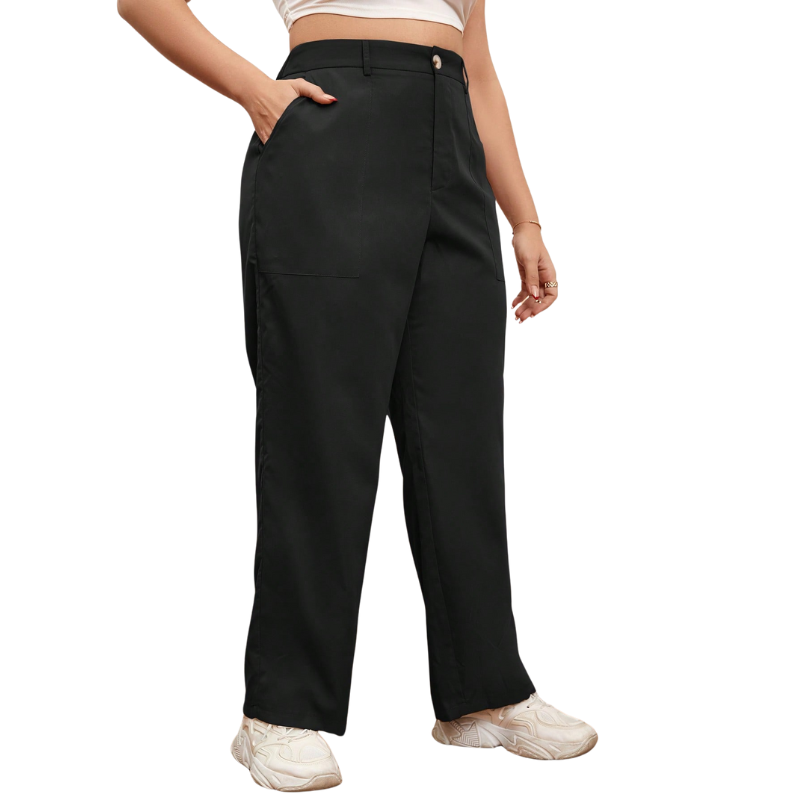 Calça Feminina Plus Size Estação Bolso Diagonal