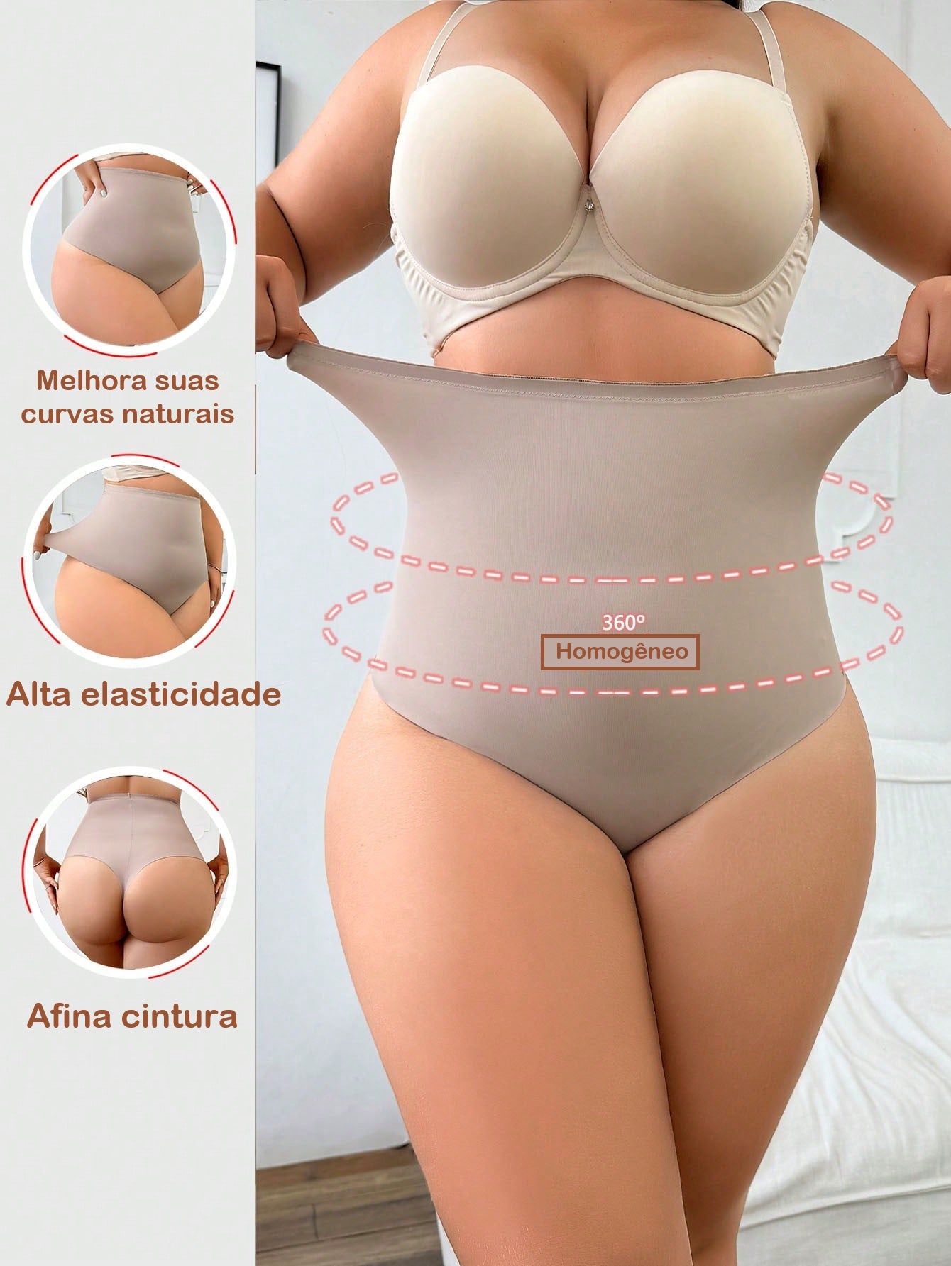 Cinta Modeladora Sem Costura Controle de Barriga Plus size