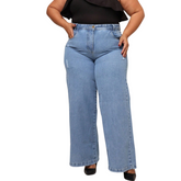 calça Jeans Feminina Perna Larga Plus Size  Retrô Blogueira, calça jeans feminina cintura alta, calça cintura alta jeans feminina, calça feminina cintura alta jeans, calça feminina jeans cintura alta, calça jeans feminino cintura alta rasgadinha, calça Jeans Feminina Perna Larga Plus Size,