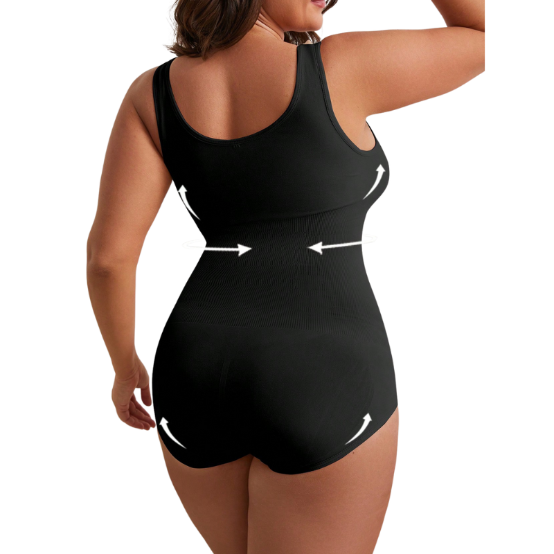 Body Modelador Feminino Plus Size Cor Sólida Conforto Extremo