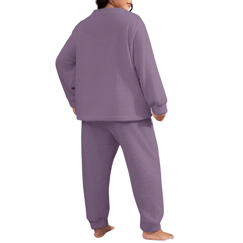 Pijama Longo Texturizado Flanela  Plus Size