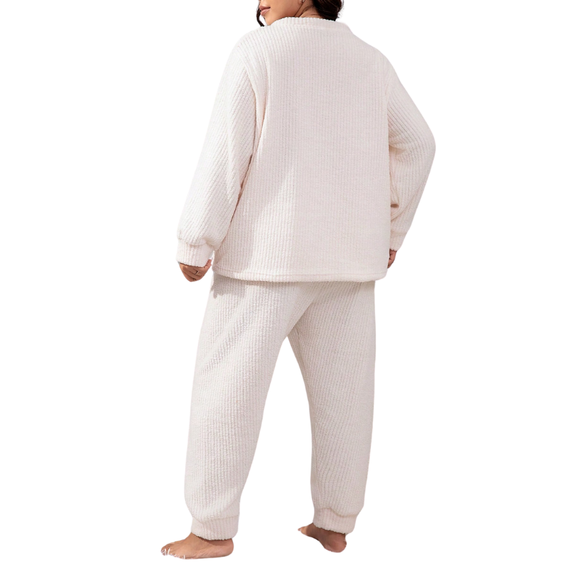 Pijama Longo Texturizado Flanela  Plus Size