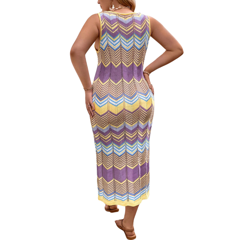 Vestido  Padrão Chevron  Plus Size